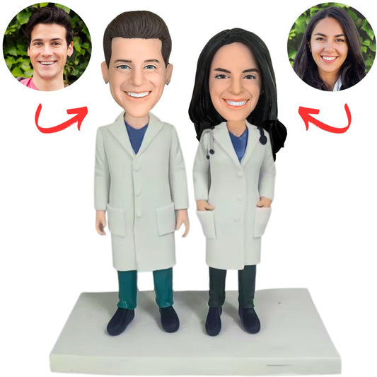 Happy Couple Doctor Custom Bobbleheads