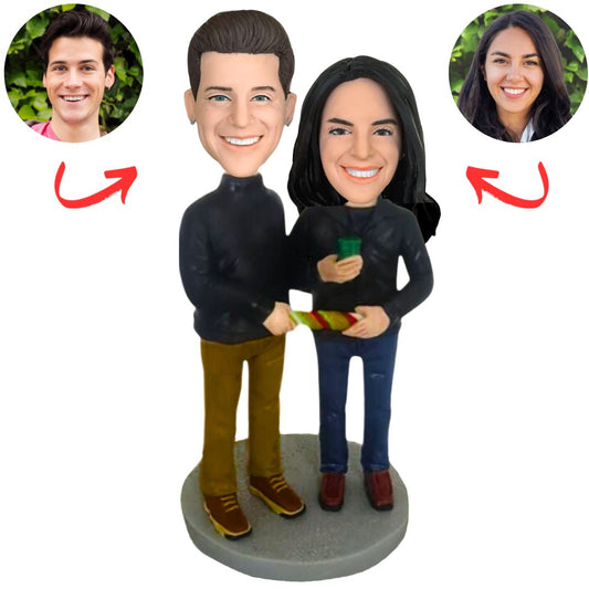Couple Twisting The Rope Custom Bobbleheads