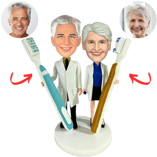 Doctor Dentist Couple Custom Bobbleheads