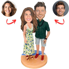 Couple on The Beach Custom Bobbleheads