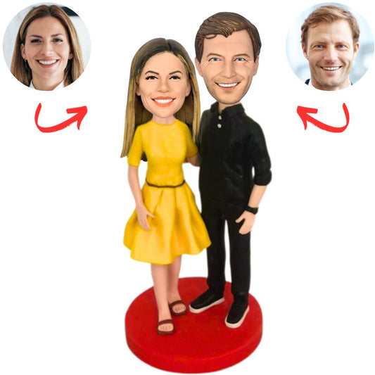 Cool Happy Couple Custom Couple Bobbleheads