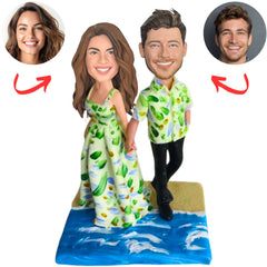 Beach Couple Custom Couple Bobbleheads