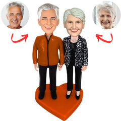 Happy Old Couple Personalized Bobbleheads