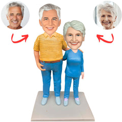 Blue Pants Old Couple Custom Bobbleheads