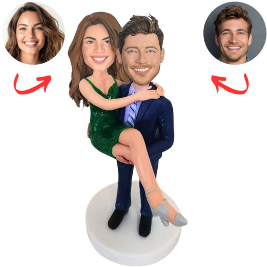 Husband Hugging Wife Custom Bobbleheads
