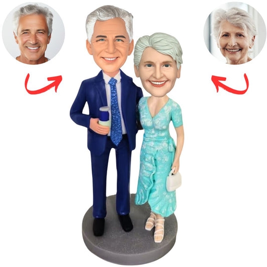 Senior Couple Custom Bobbleheads