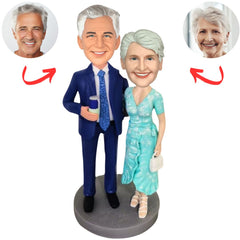 Senior Couple Custom Bobbleheads
