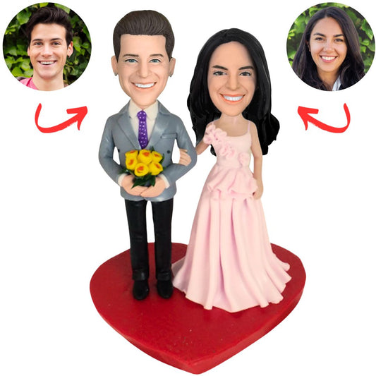 Elegant Wedding Couple Custom Bobbleheads