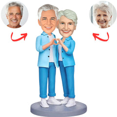 Finger Heart Couple Hands in Heart Pose Custom Bobbleheads