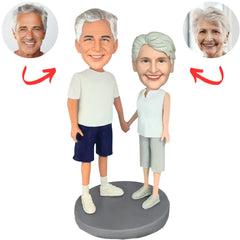 Couple Walking Hand in Hand Custom Bobbleheads