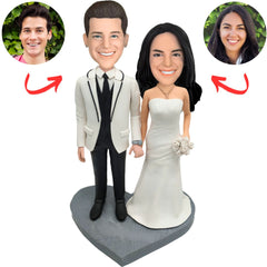 Bride And Groom Wedding Couple Custom Bobbleheads Cake Topper