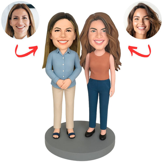 Two Women Sister Custom Bobbleheads