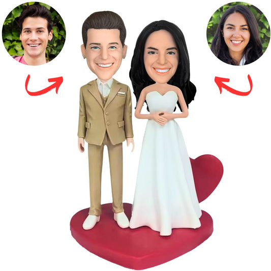 Trendy Wedding Couple Custom Bobbleheads Figurine