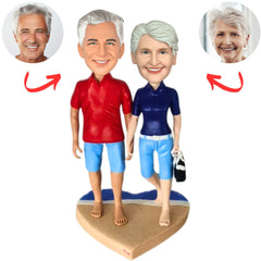 Couple on The Beach Personalized Bobbleheads
