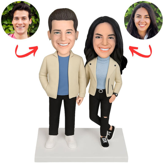 Couple in Modern Streetwear Custom Bobbleheads