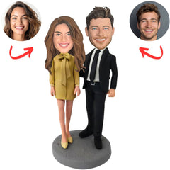Couple in Chic Formal Wear Custom Bobbleheads