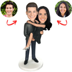 Man Hugging Woman Couple Custom Bobbleheads
