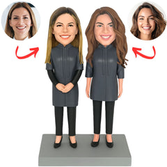 Two Sister in Casual Clothes Custom Bobbleheads