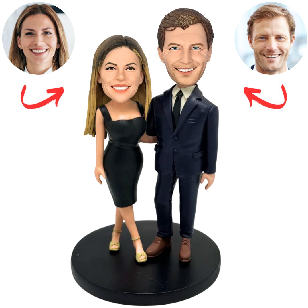 Handmade Happy Couple Personalized Bobbleheads
