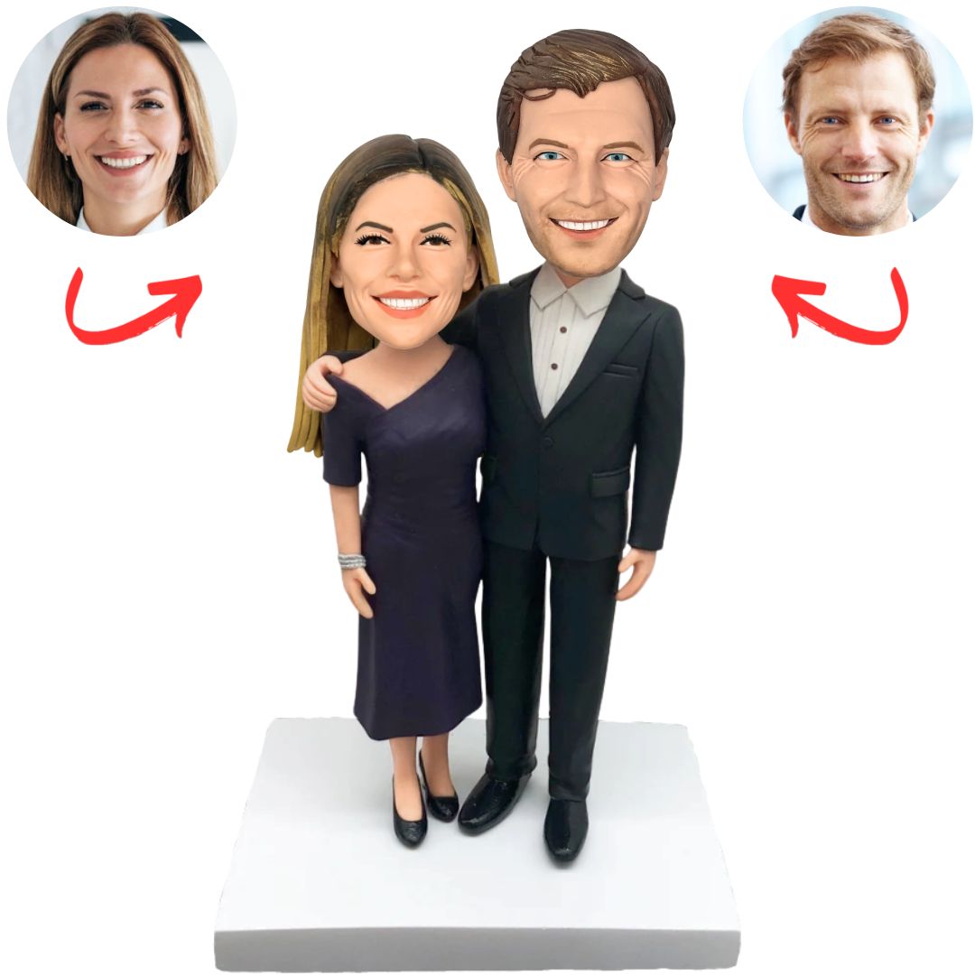 Happy Business Couple Personalized Bobbleheads