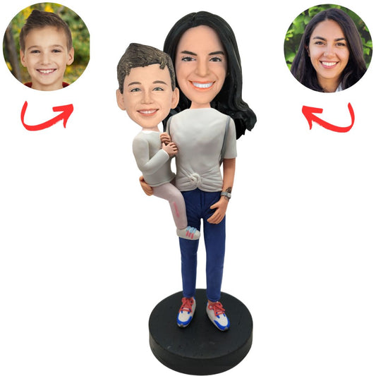 Mother Holding Son Custom Bobbleheads
