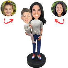 Mother Holding Son Custom Bobbleheads
