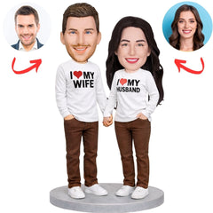 I Love My Wife & Husband Custom Bobbleheads