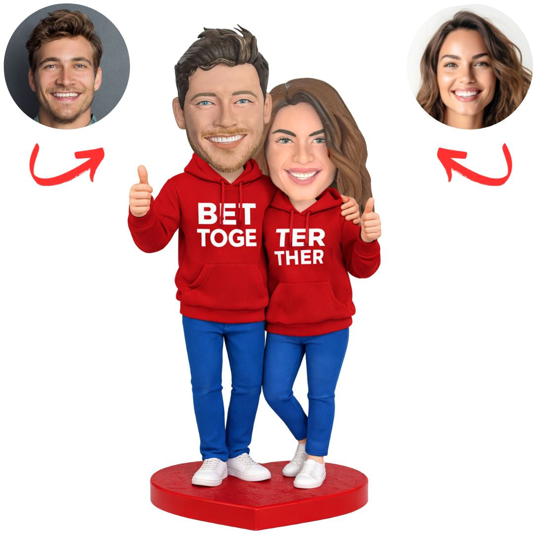 BETTER TOGETHER Hoodie Couple Custom Bobbleheads