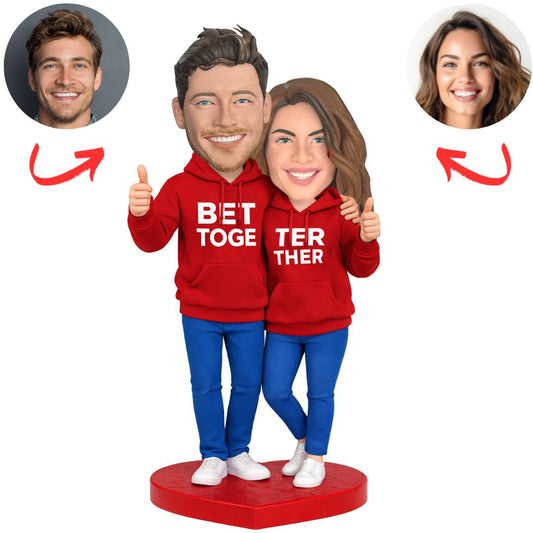 BETTER TOGETHER Hoodie Couple Custom Bobbleheads