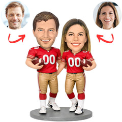49ers Football Couple Player Custom Bobbleheads