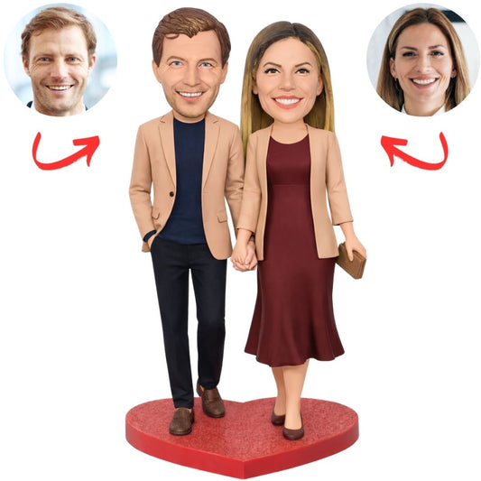 Happy Business Couple Custom Bobbleheads