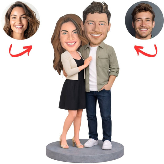 Stylish Happy Couple Custom Bobbleheads