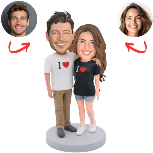 I Love Shirt Heat Couple Custom Bobbleheads