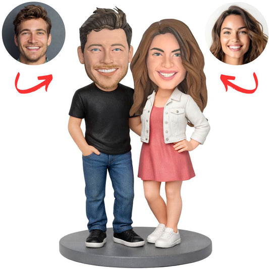 Handsome Boy and Sexy Girl Couple Custom Bobbleheads