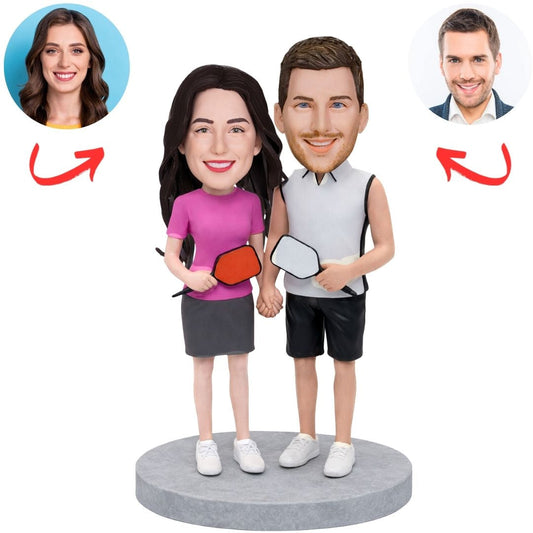 Pickleball Couple Player Custom Bobbleheads