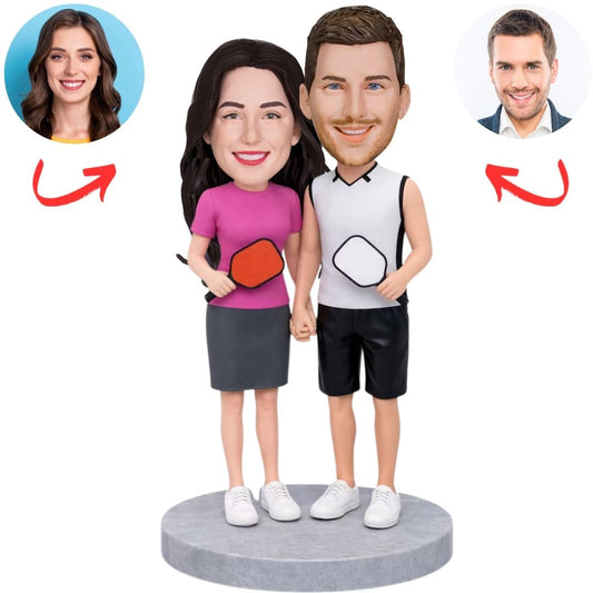 Pickleball Couple Player Custom Bobbleheads