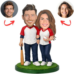 Couple Baseball Player Custom Bobbleheads