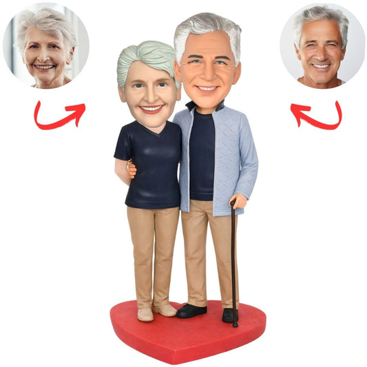 Casual Old Couple Custom Bobbleheads