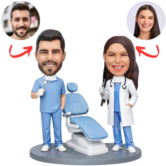 Dentist Couple Doctor Custom Bobbleheads