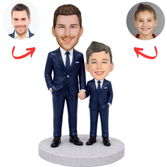 Business Father and Son Custom Bobbleheads
