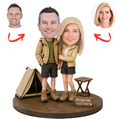 Camping Couple with Tent Custom Bobbleheads