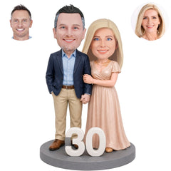 30th Anniversary Couple Custom Bobbleheads