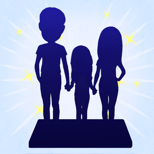 Fully Customizable Family 3 Person Custom Bobbleheads