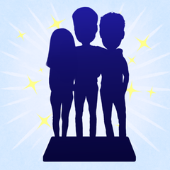 Fully Customizable Friend 3 Person Custom Bobbleheads with Your Logo Text