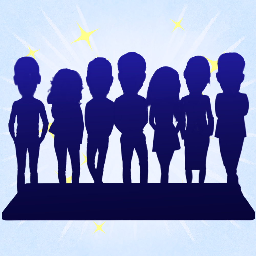 Fully Customizable 7 Person Custom Bobbleheads with Your Logo Text