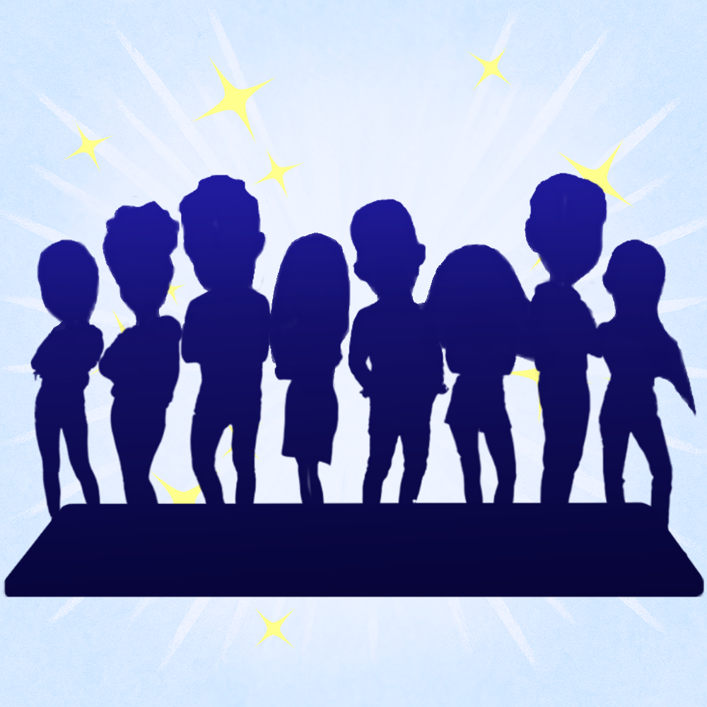 Fully Customizable 8 Person Custom Bobbleheads with Your Logo Text