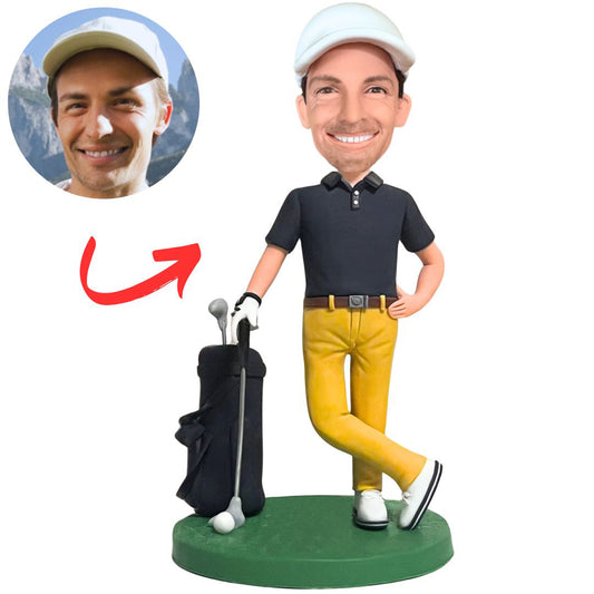 Golf Player and Bag Custom Bobbleheads