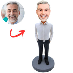 Business Man Wearing White Shirt Custom Bobbleheads