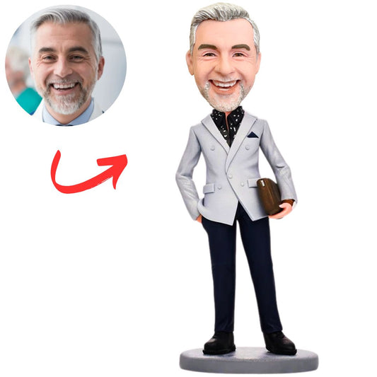 Business Man Boss Holding Bag Custom Bobbleheads