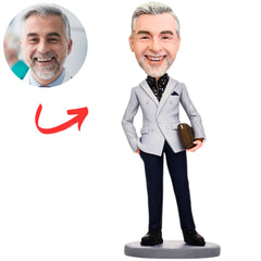 Business Man Boss Holding Bag Custom Bobbleheads
